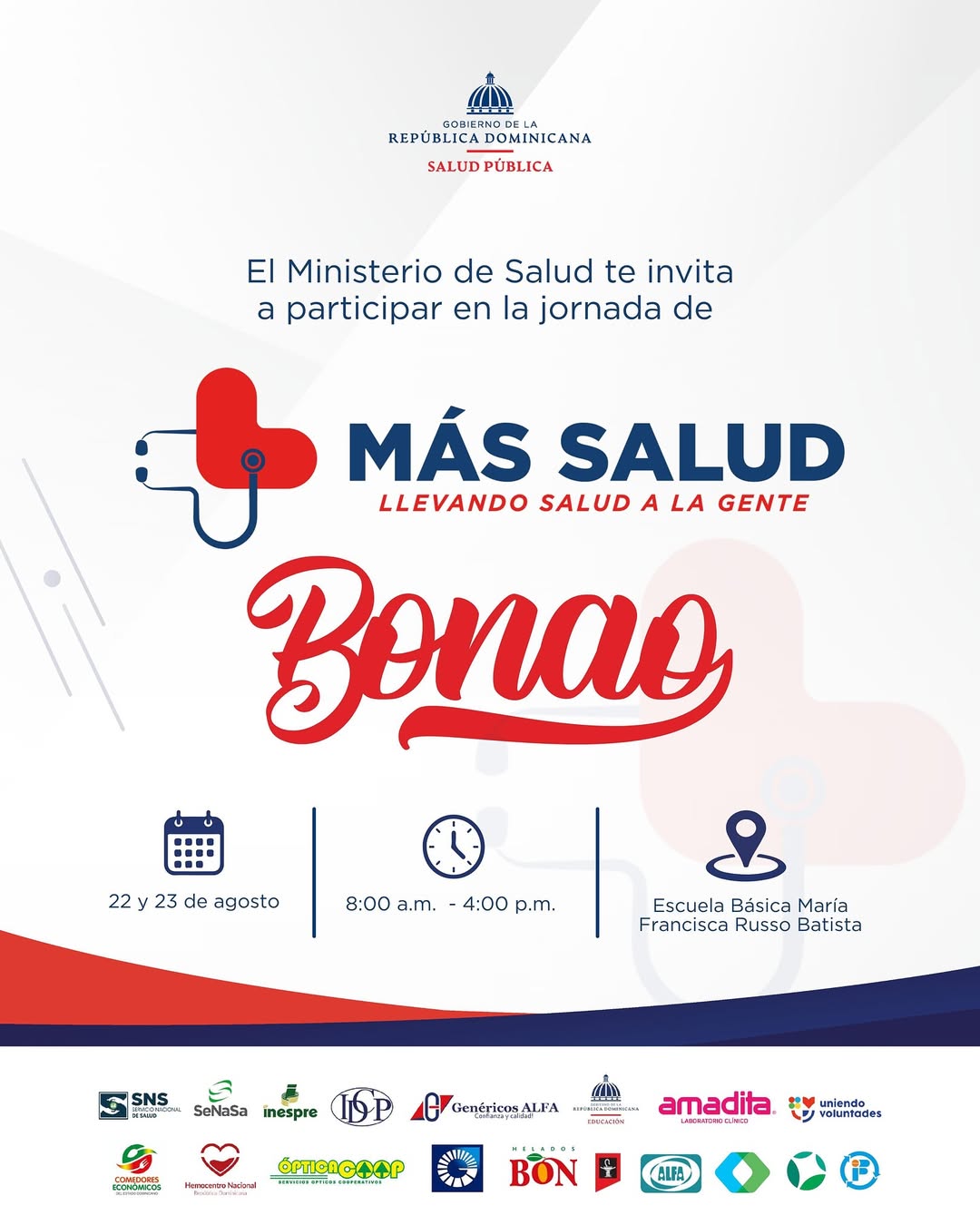MSP llevará jornada de "Más Salud y Bienestar" a Bonao