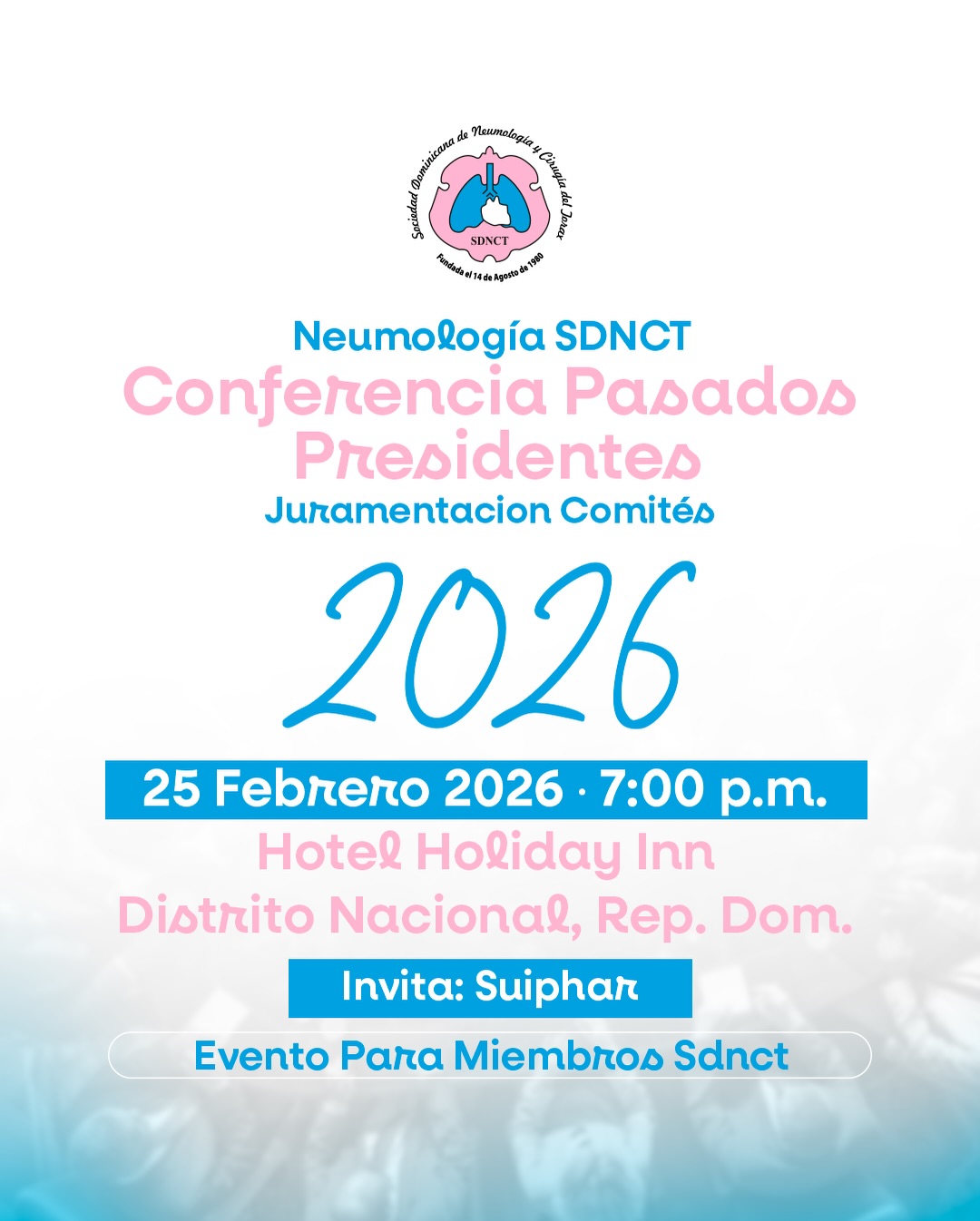 Sociedad de Neumología y Cirugía del Tórax tiene gran evento este 25 de febrero