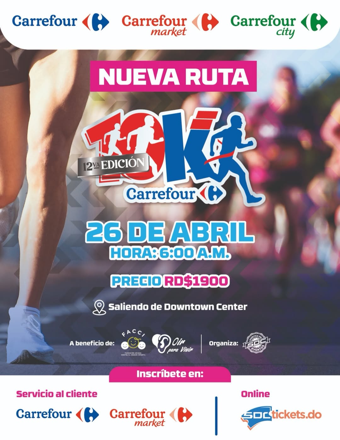 🔥🏃_♀️ ¡Prepárate para correr con propósito! 🏃_♂️🔥Vuelve el 10K Carrefour – 12ª edición, una