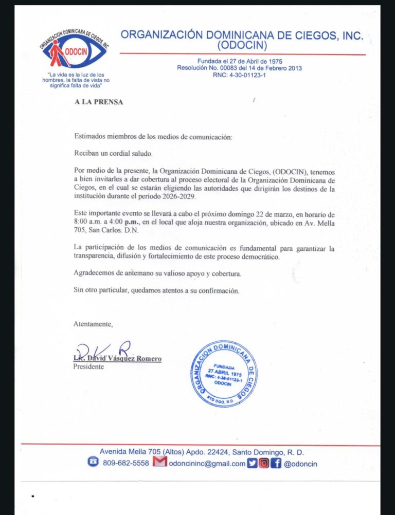 Convocatoria de prensa de ODOCIN