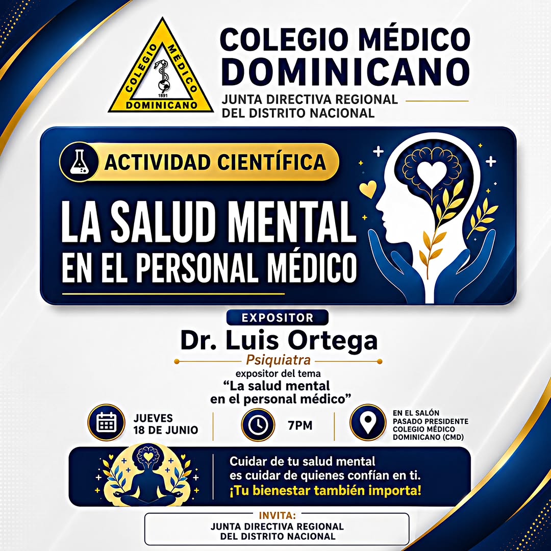 CMD invita a conferencia científica: "La Salud Mental en el Personal Médico"