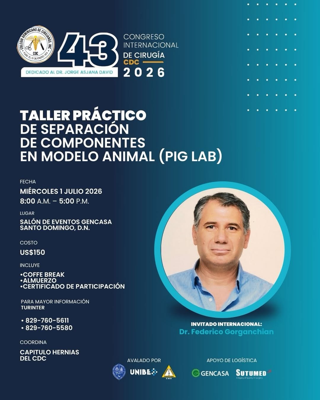 Colegio de Cirujanos invitan a taller antes de su congreso