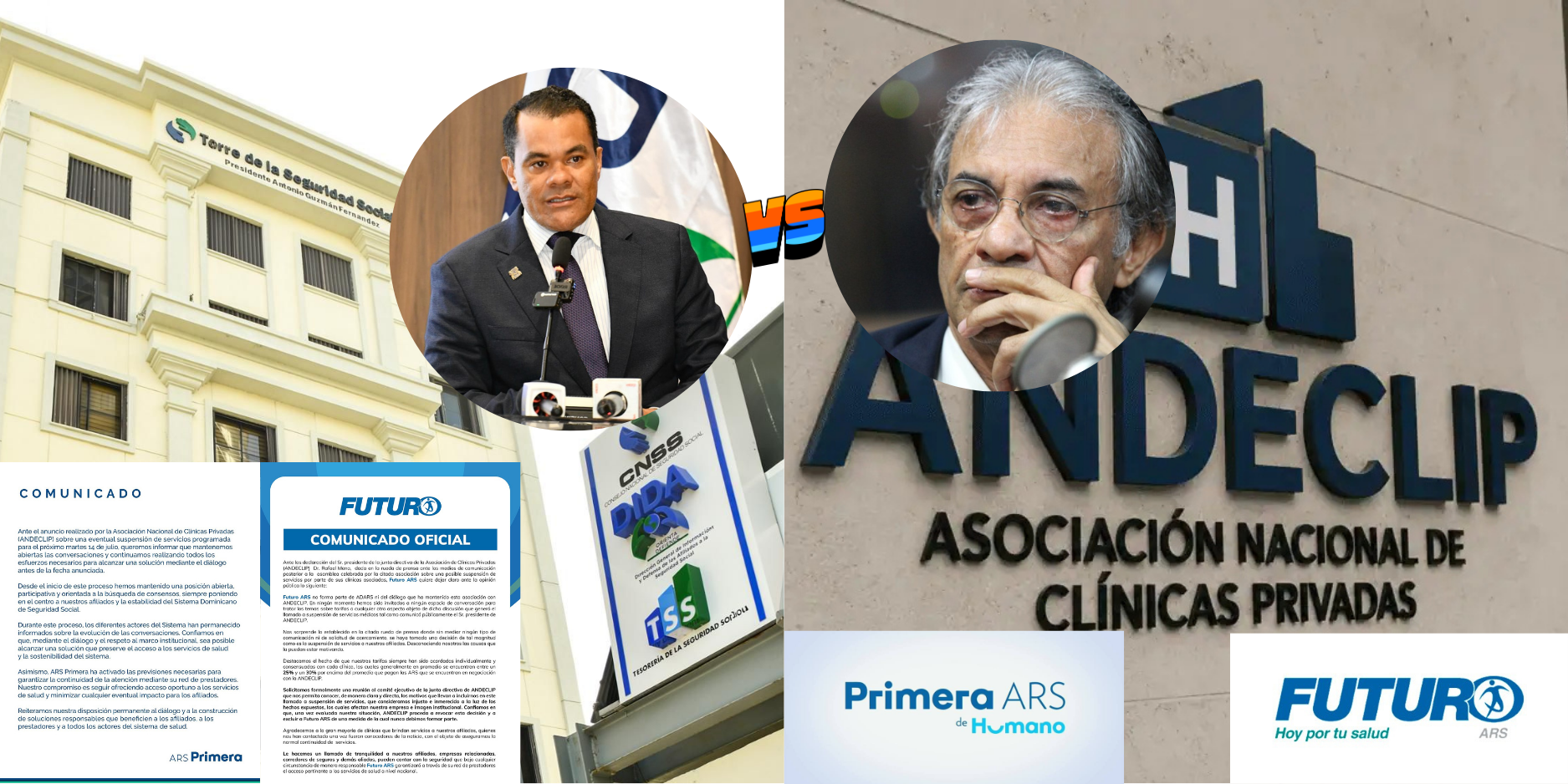 Andeclip y la DIDA enfrentados por los afiliados, clínicas y ARS