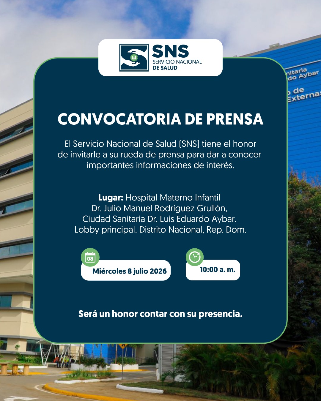 Convocatoria de prensa del SNS