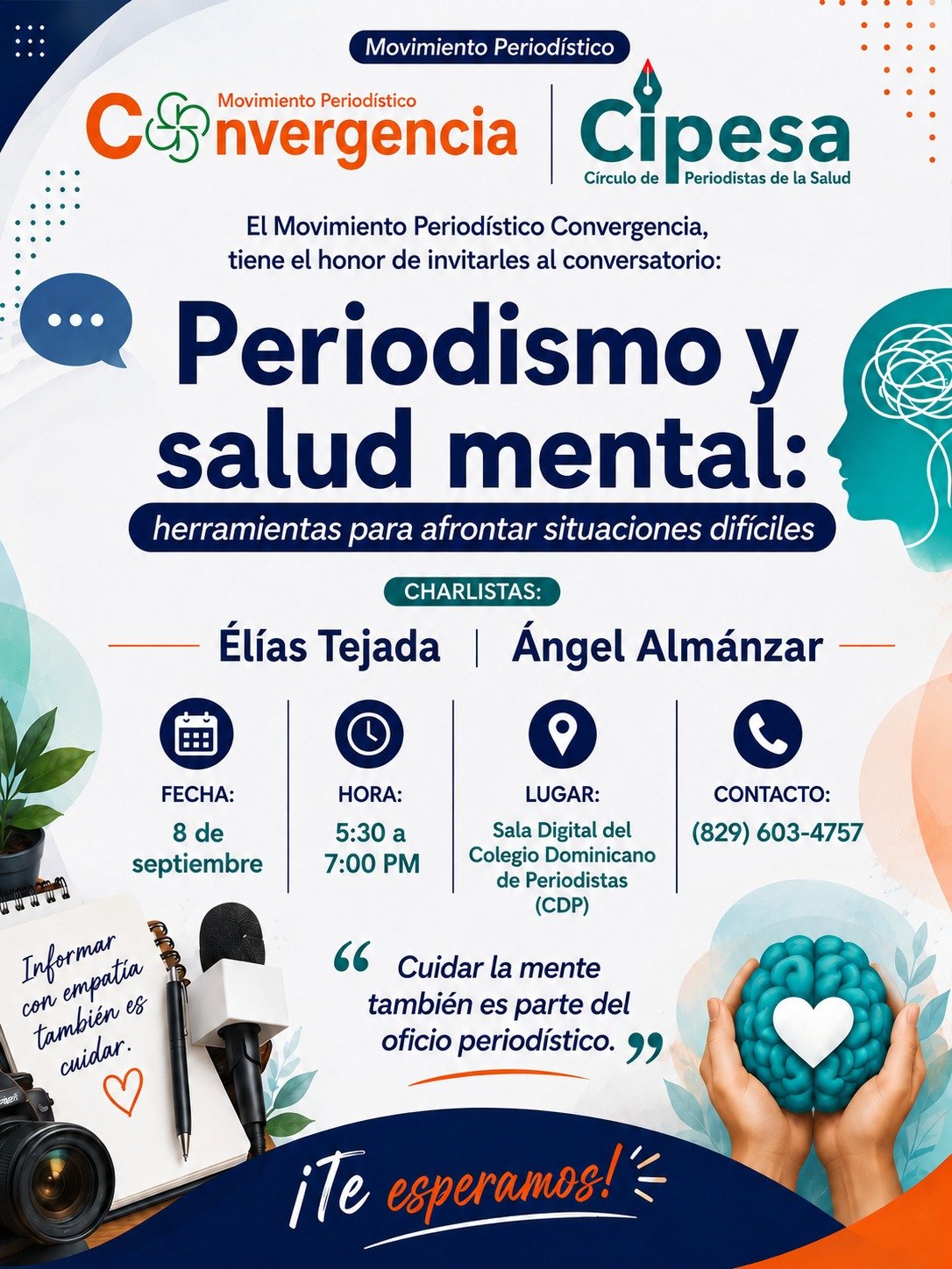Invitan al conversatorio "Periodismo y salud mental: herramientas para afrontar situaciones difíciles"