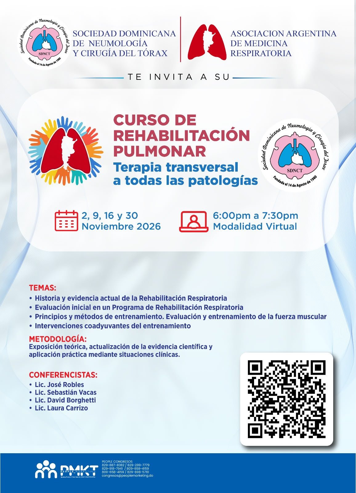 Sociedad Dominicana de Neumología y Cirugía del Tórax y Asociación Argentina de Medicina Respiratoria invitan a curso internacional